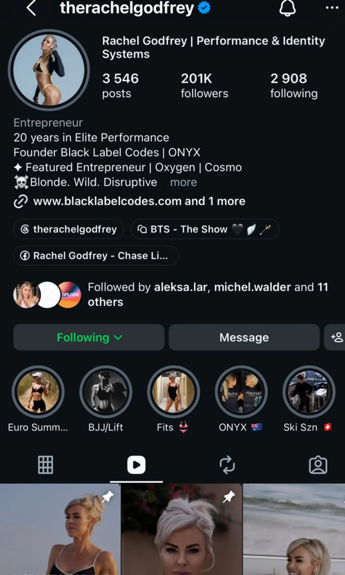 Rachel Godfrey after, 201K followers
